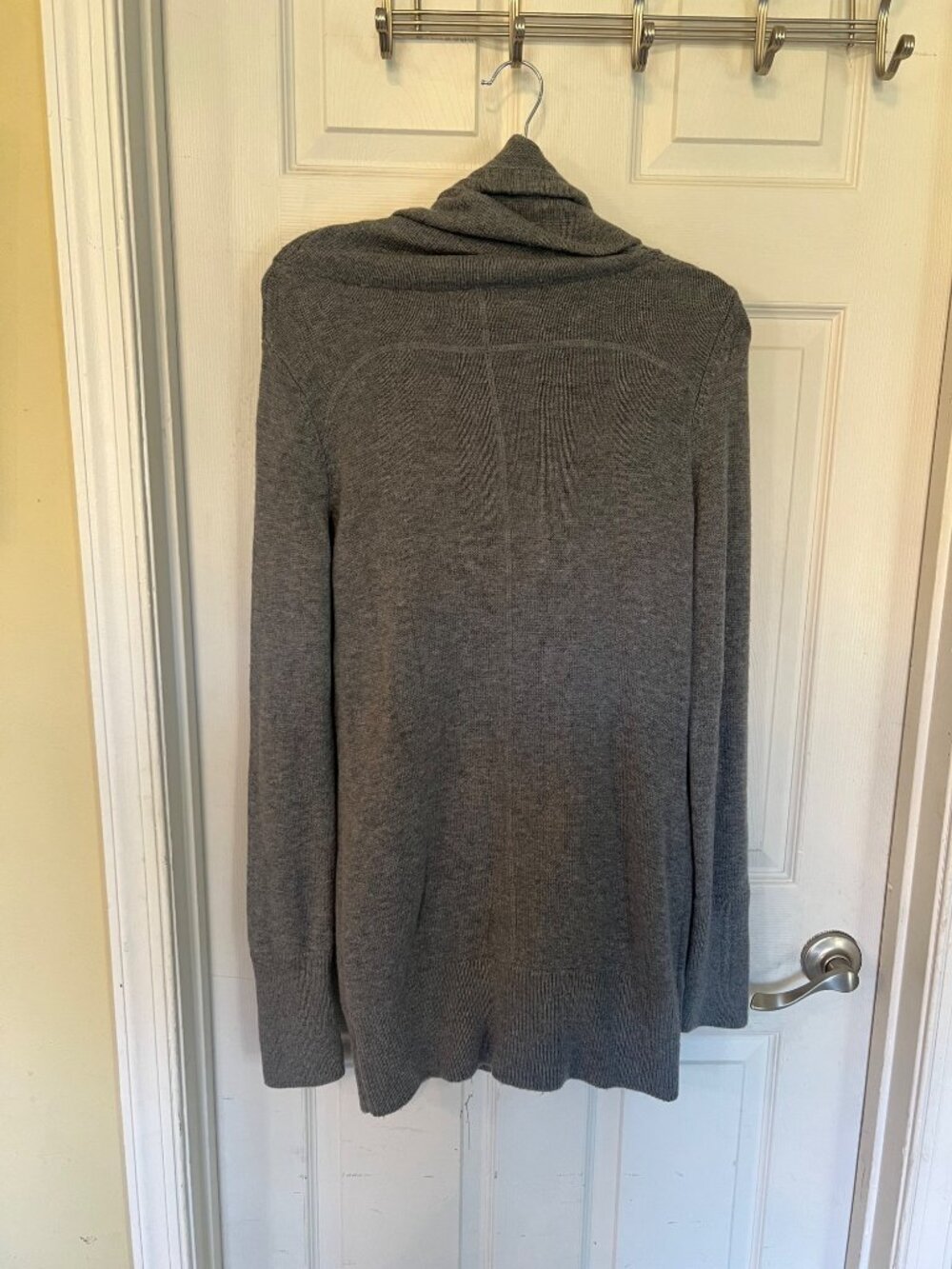 Dakini Sweater Dress Tunic Grey Knit Wool Blend Cowl Neck Zip Pockets Medium - Picture 4 of 8